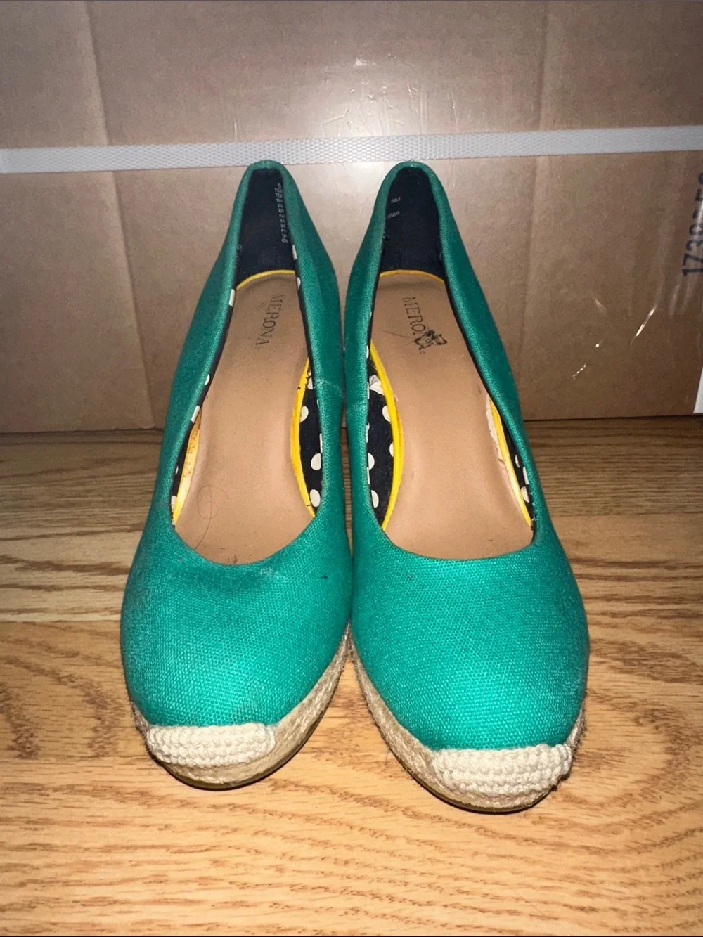 Merona Teal Canvas Espadrille Wedges